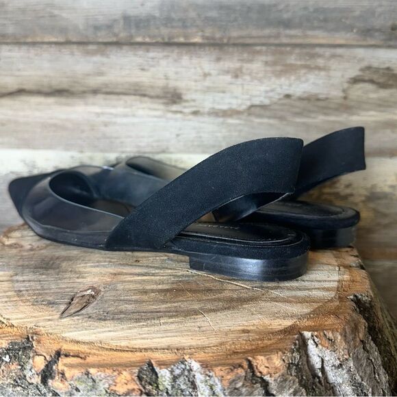 NWOB Zara Black and Clear Slingback Flats sz 5 - Picture 4 of 9